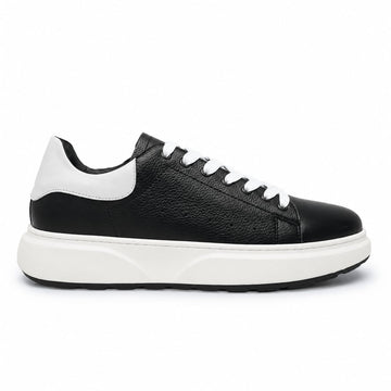Black sneakers with a white heel