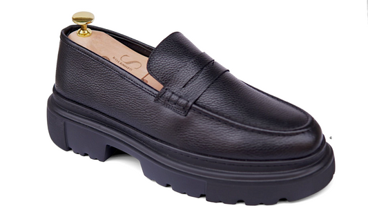 College en cuir grainé